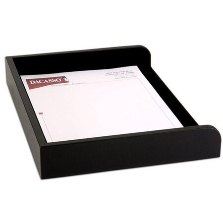 Dacasso Black Leather Side Load Letter Tray DA86756